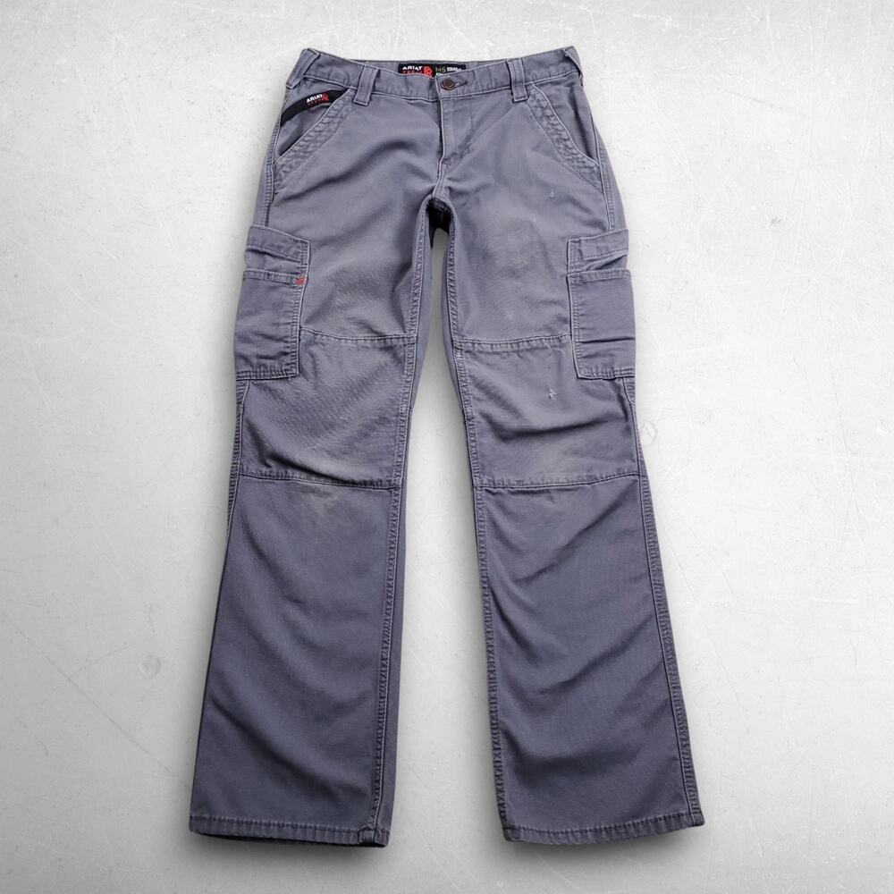 Ariat FR M5 Straight Leg Double Knee Cargo Pants Men 30/32 Gray Workwear Utility